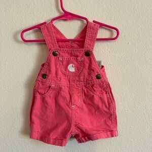 Carhartt pink six month overall shorts like new